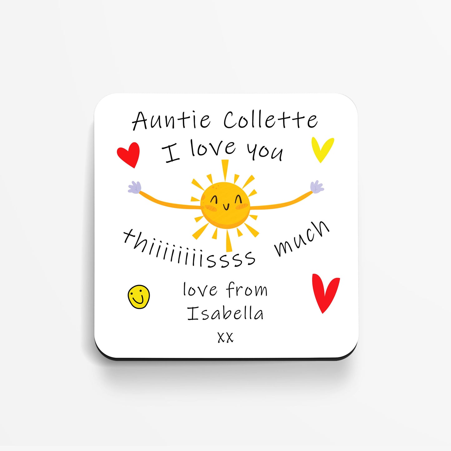 Personalised Auntie I Love You This Much - Coaster