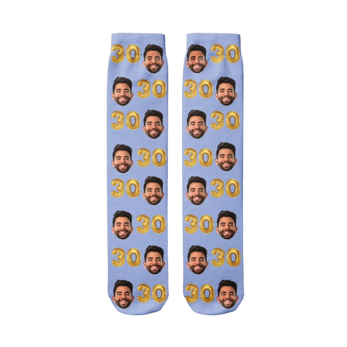 30th! Gold Balloon Number personalised Socks