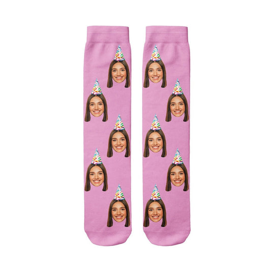 Birthday Party Hat Customisable socks