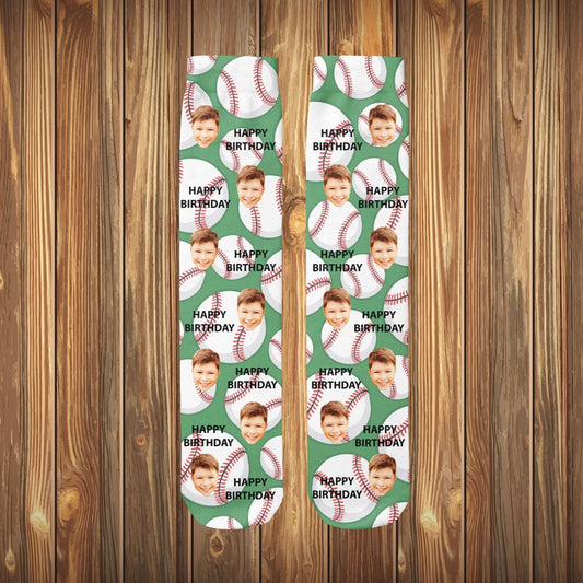 Baseball Birthday Socks