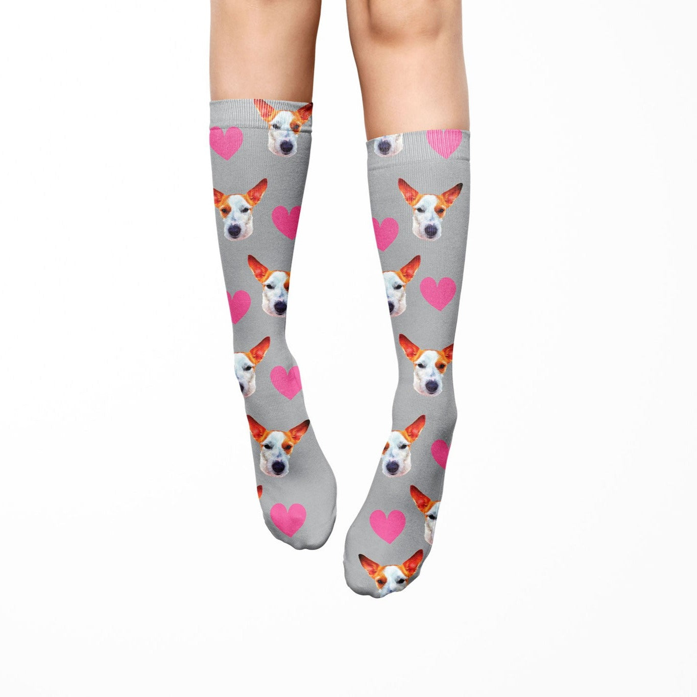 Dog and Love Heart Socks