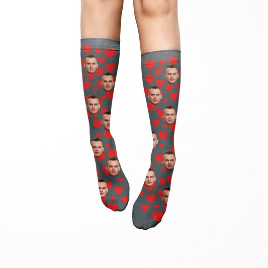 Red Heart Pattern Socks