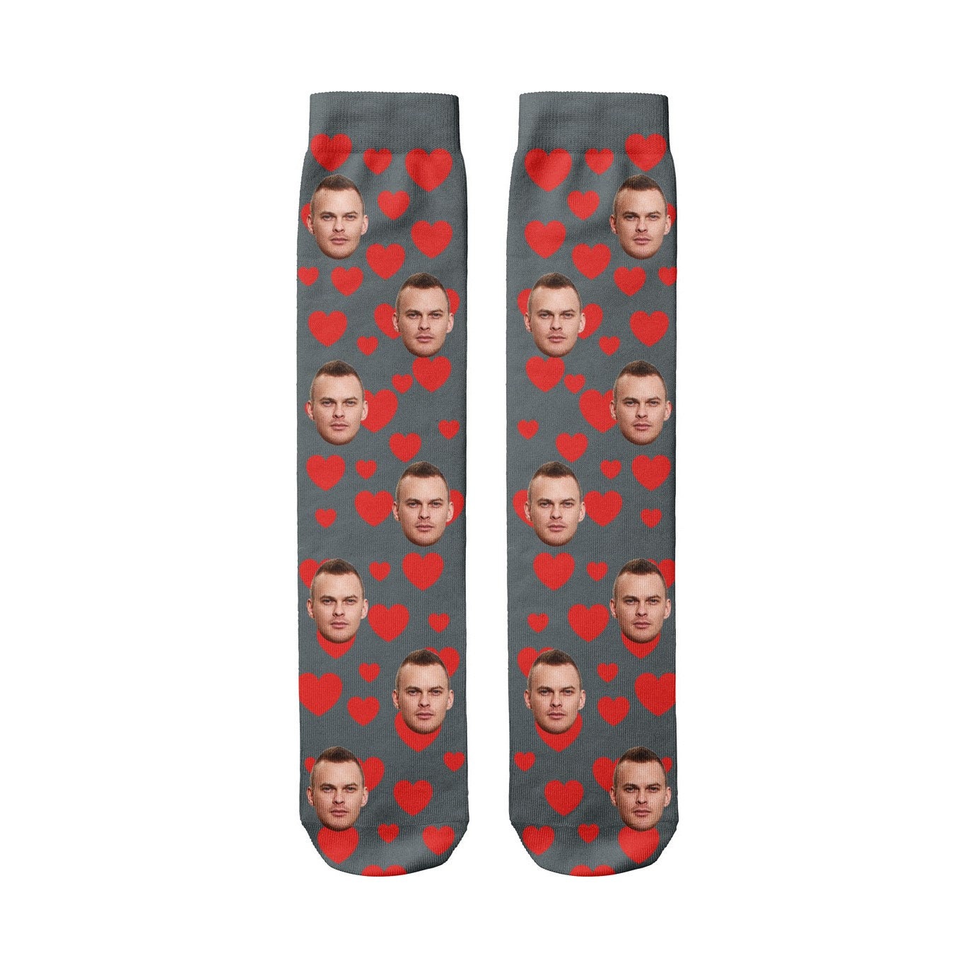 Red Heart Pattern Socks