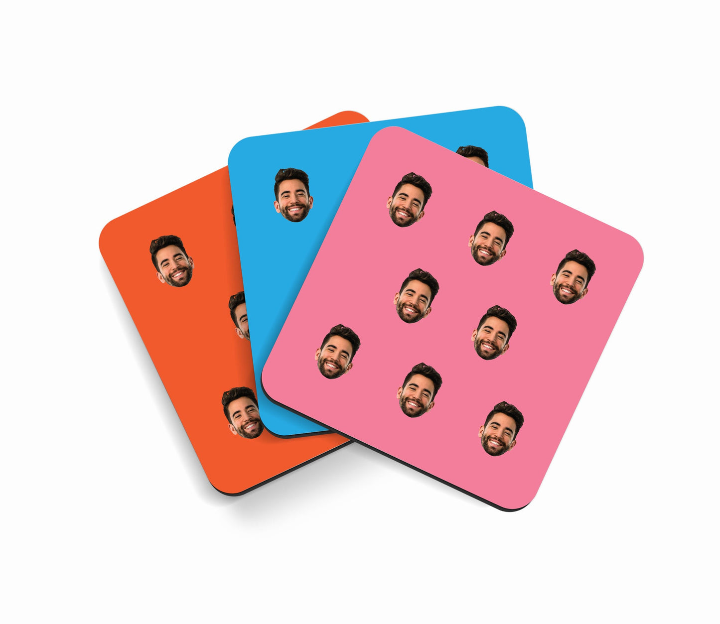 Face Pattern Custom Photo Coaster