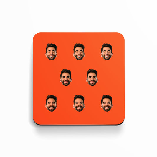 Face Pattern Custom Photo Coaster