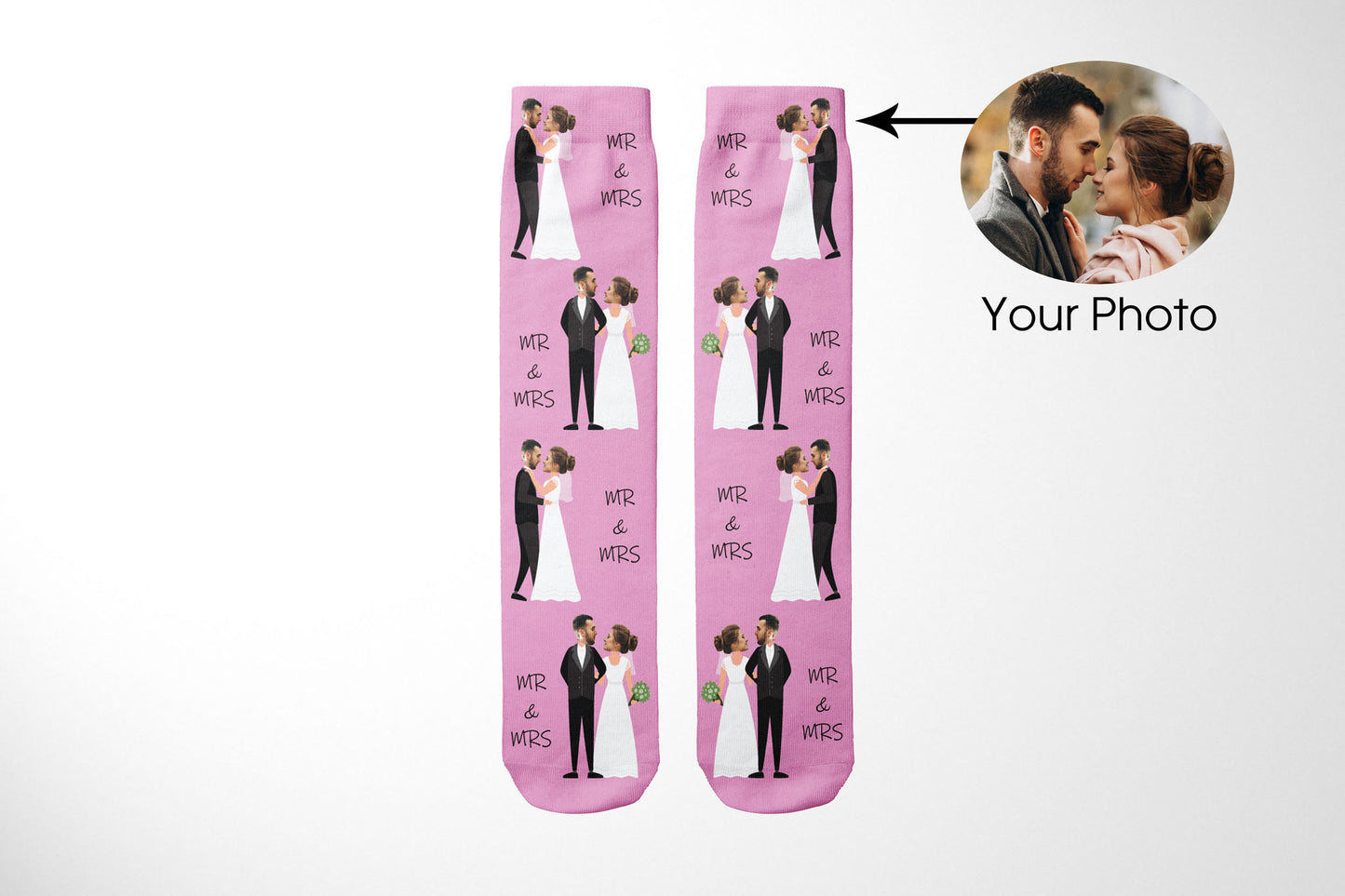 Wedding Mrs & Mrs Personalised Socks